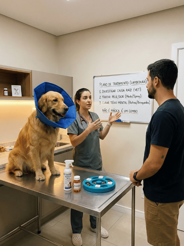 Como tratar cachorro com lambedura excessiva?
